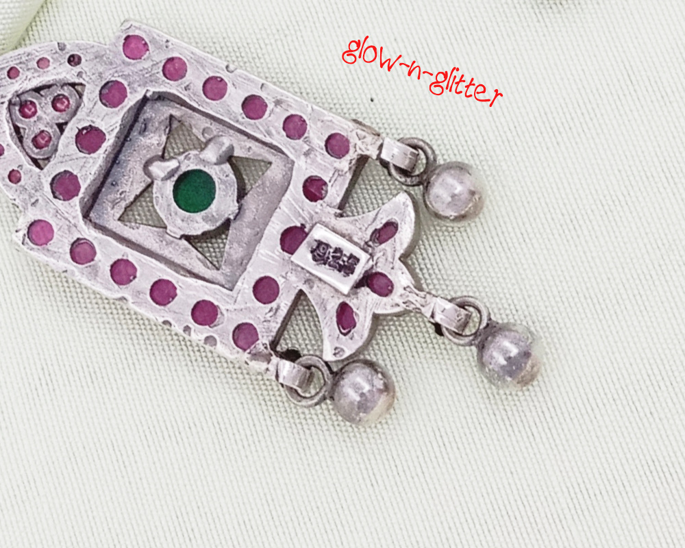 STERLING SILVER KUNDAN DANGLER EARRINGS - Image 4