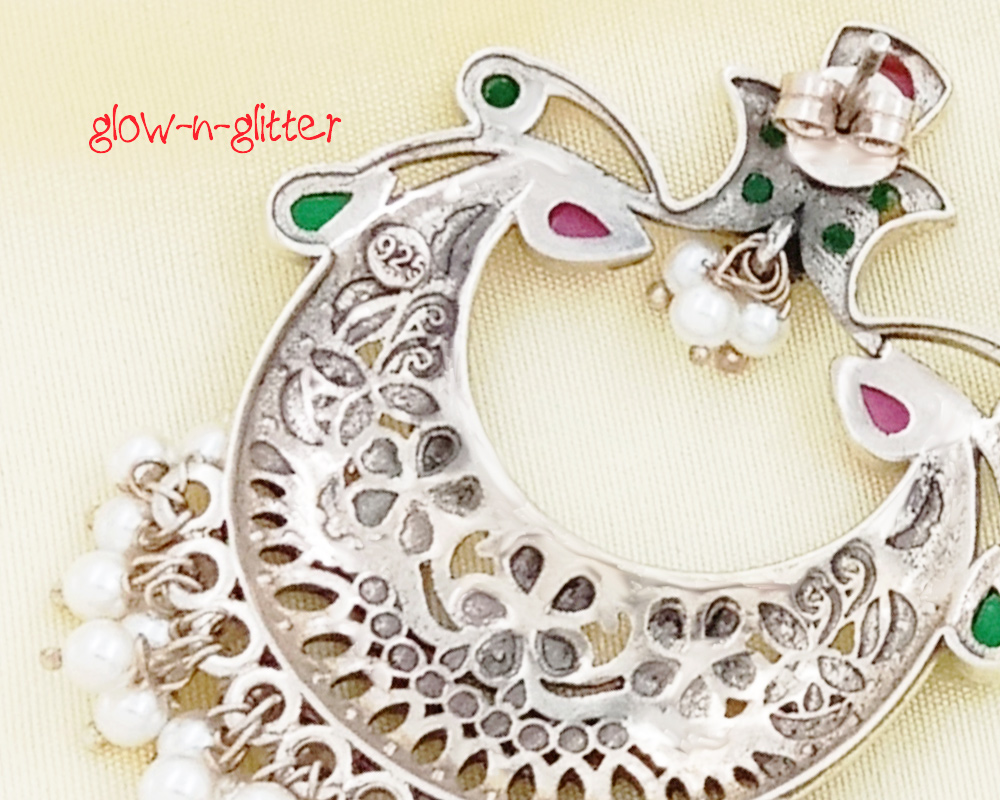 STERLING SILVER INDRADHANUSH CHANDBALI EARRINGS - Image 2