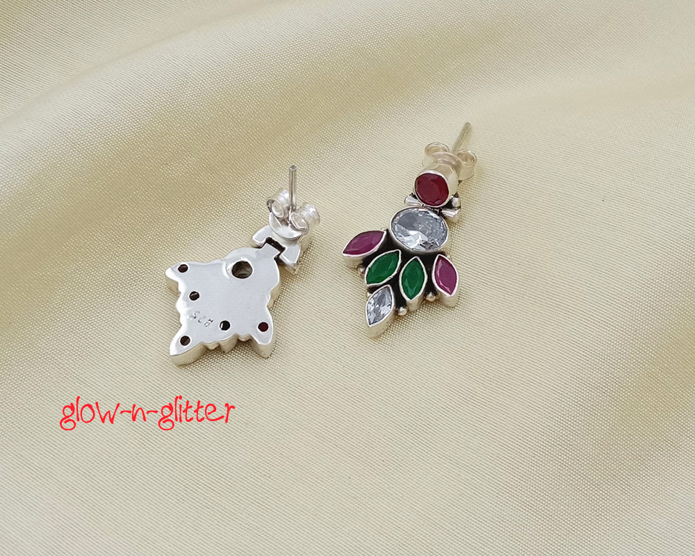 STERLING SILVER COLOUR SPRAY EARRINGS - Image 2