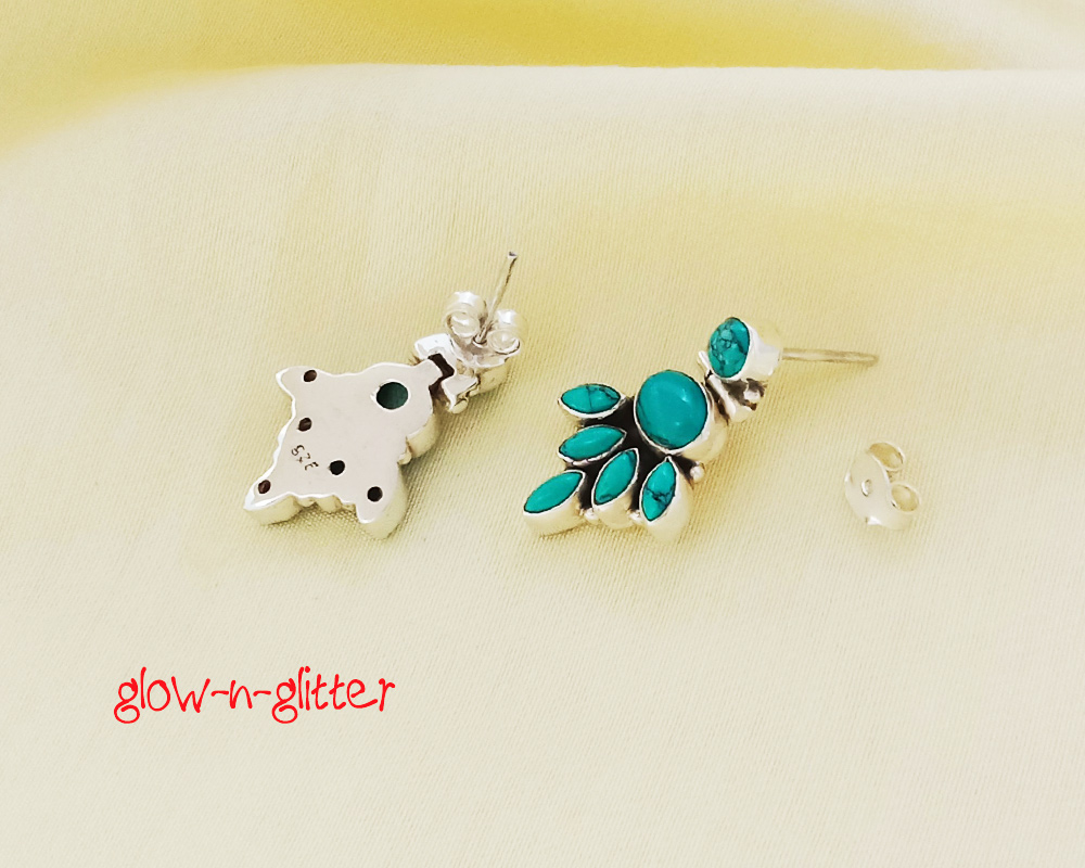 STERLING SILVER TURQUOISE EARRINGS - Image 2