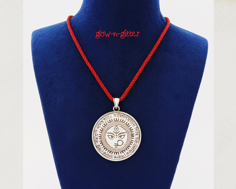 STERLING SILVER MAA DURGA MANTRA NECKLACE - Image 7