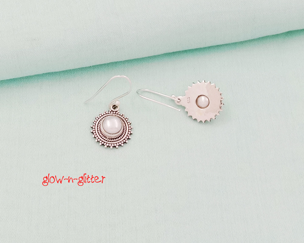 <span style="color: #808080;">STERLING SILVER PEARL VINTAGE DROP EARRINGS </span> - Image 2
