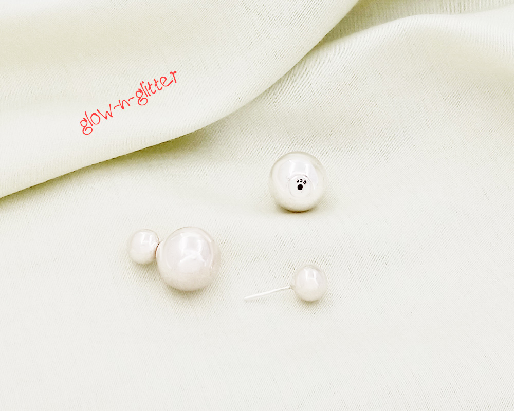 STERLING SILVER BALL STUD EARRINGS - Image 2