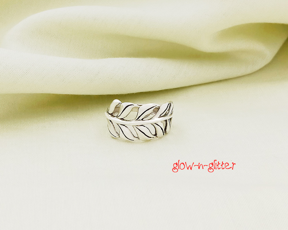 STERLING SILVER FEATHER RING - Image 3