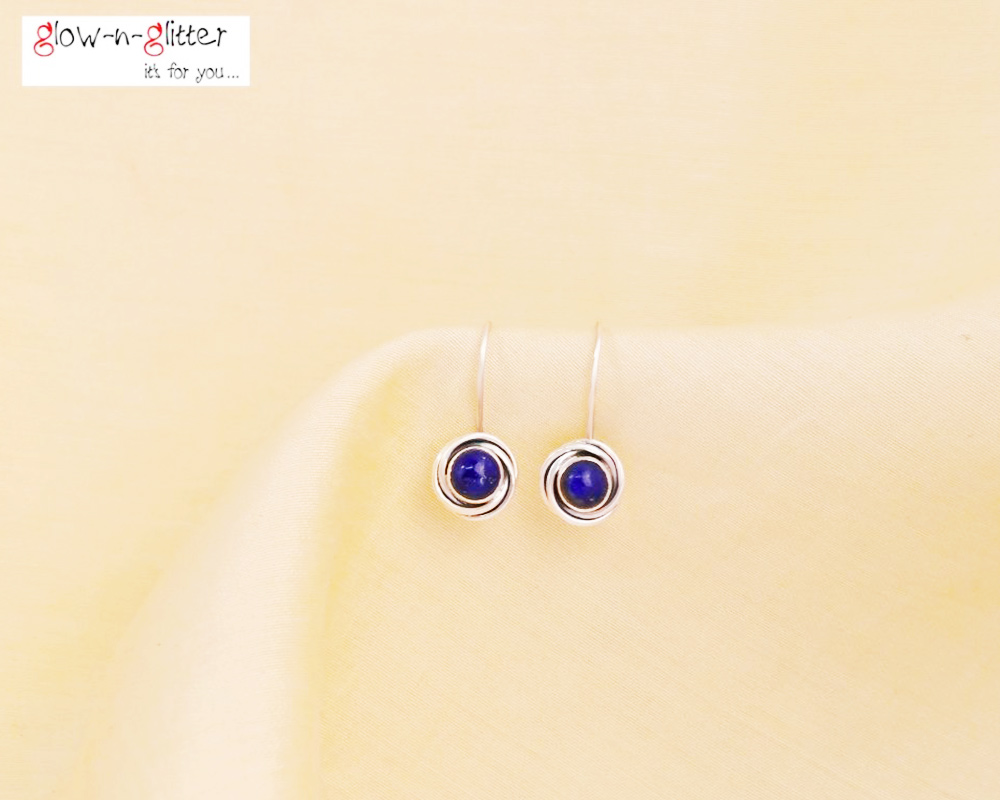STERLING SILVER LAPIZ SWIRL EARRINGS - Image 3