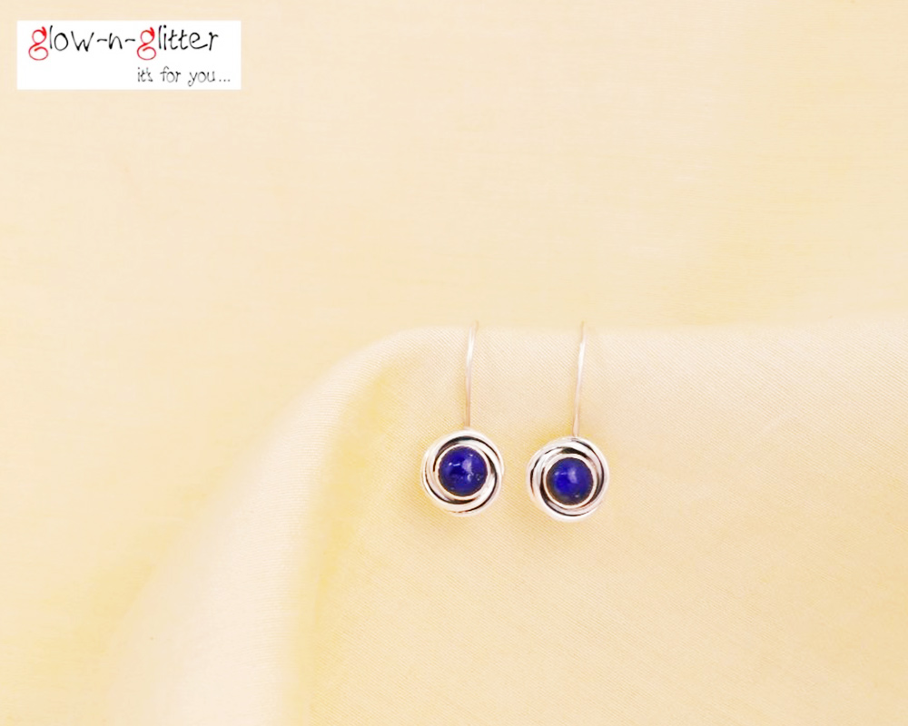 STERLING SILVER LAPIZ SWIRL EARRINGS - Image 4
