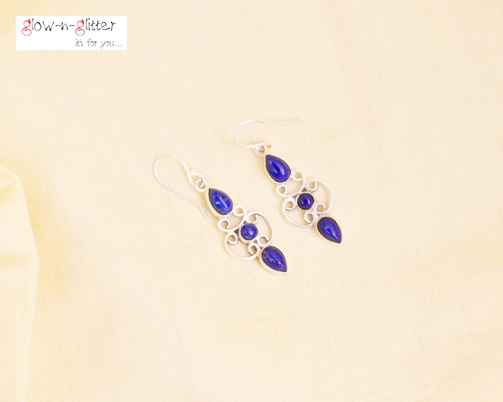 <span style="color: #808080;">STERLING SILVER & LAPIZ LAZULI EARRINGS </span> - Image 2