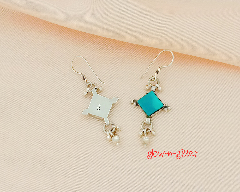 <span style="color: #808080;">STERLING SILVER & TURQUOISE EARRINGS </span> - Image 2