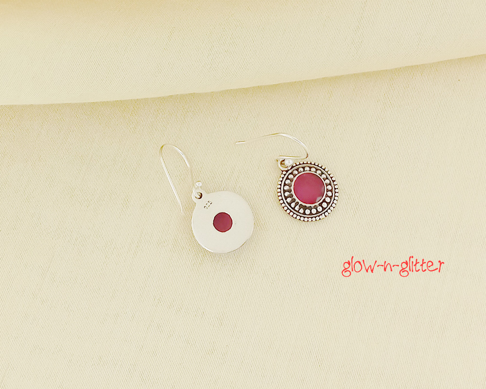 <span style="color: #808080;">STERLING SILVER RED DOT EARRINGS </span> - Image 2