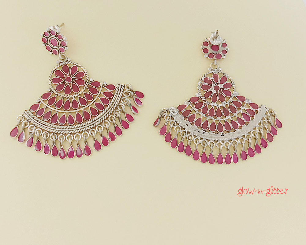 <span style="color: #808080;">STERLING SILVER STUNNING POLKI EARRINGS </span> - Image 3