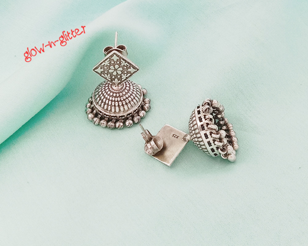 <span style="color: #808080;">STERLING SILVER JHUMKA EARRINGS </span> - Image 2