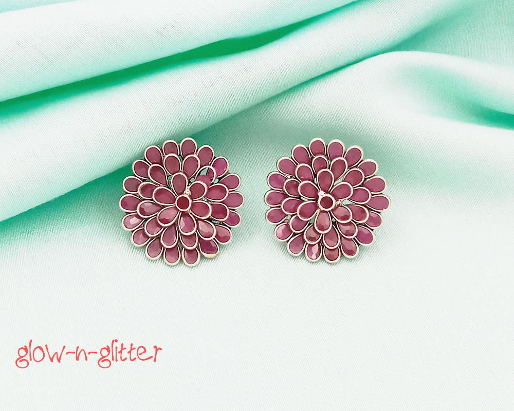 <span style="color: #808080;">STERLING SILVER POLKI STUD EARRINGS </span> - Image 2